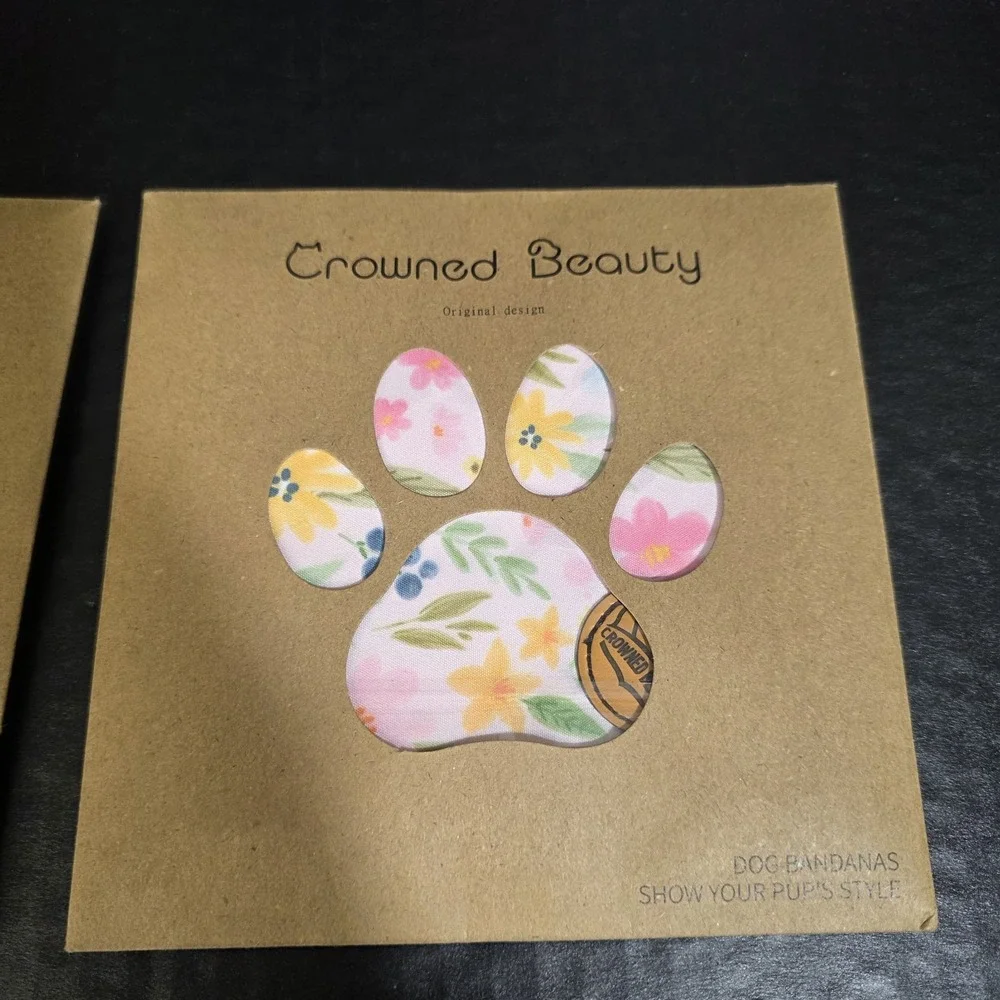 Crowned Beauty Reversible Dog Bandanas Floral 2‎ Pack X 2 For Small Dogs